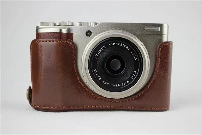 Новое поступление чехол из искусственной кожи с полукамерой для FujiFilm Fuji X F10