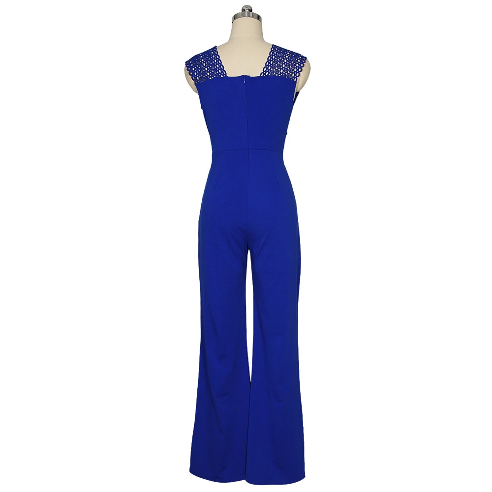

Summer Vacation 2018 Spaghetti Strap Boho High Waist V Neck Backless Wide Leg Cami Palazzo Women Jumpsuit