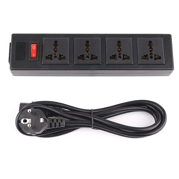EU Plug Розетка силовой полосы универсальная розетка 13A разъем электропитания стандарта Великобритании с защитой от перегрузки PDU полосы 4 способа удлинитель - Цвет: EU Plug