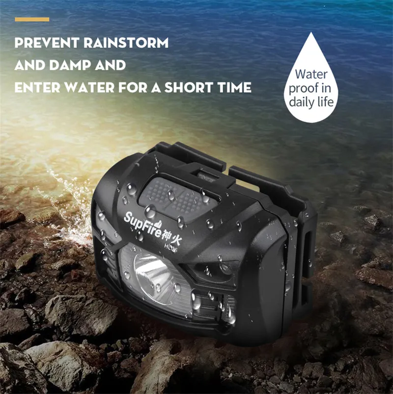 SupFire светодиодный налобный фонарь HL06 CREE R5, налобный фонарь для бега, велосипедного фонарика, 1000ЛМ для Boruit Fenix Nitecore Olight S062