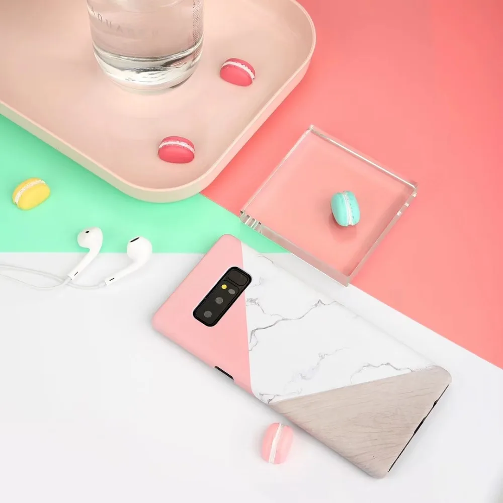 Pink White Marble phone Case For iphone 7 8 6 6s plus X XS Samsung s7 s8 s9 Plus Note8 Note9 S7 Edge Coque Protective Cases |