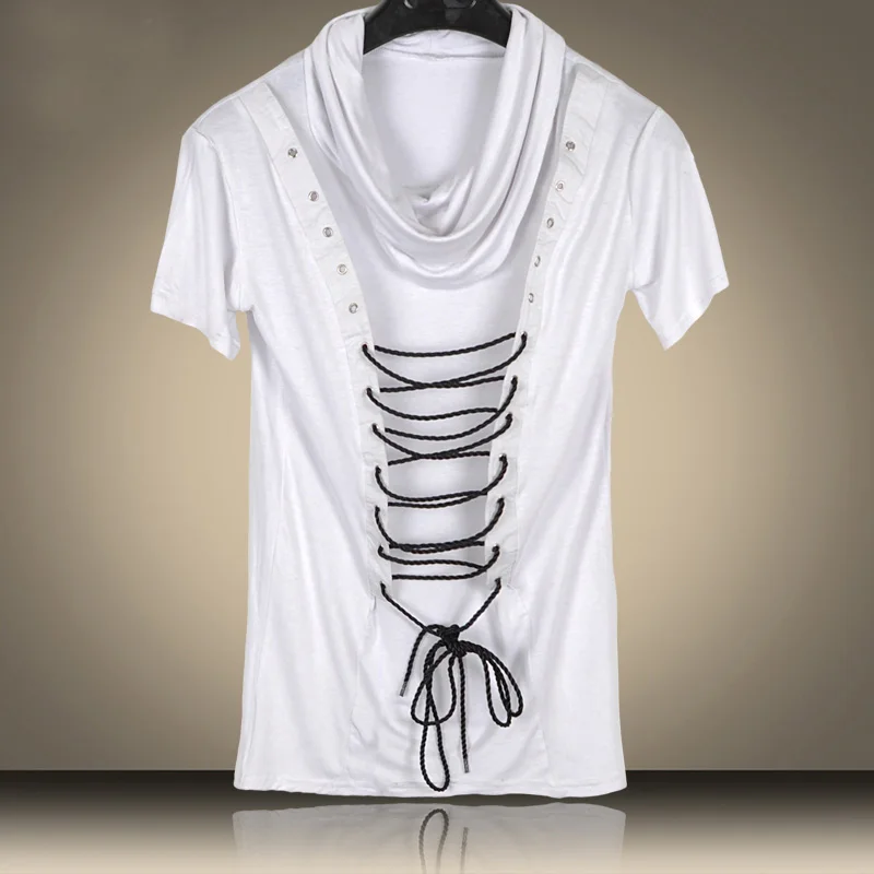 Новинка 2016 не основной веревочный воротник Подростковая Футболка мужская