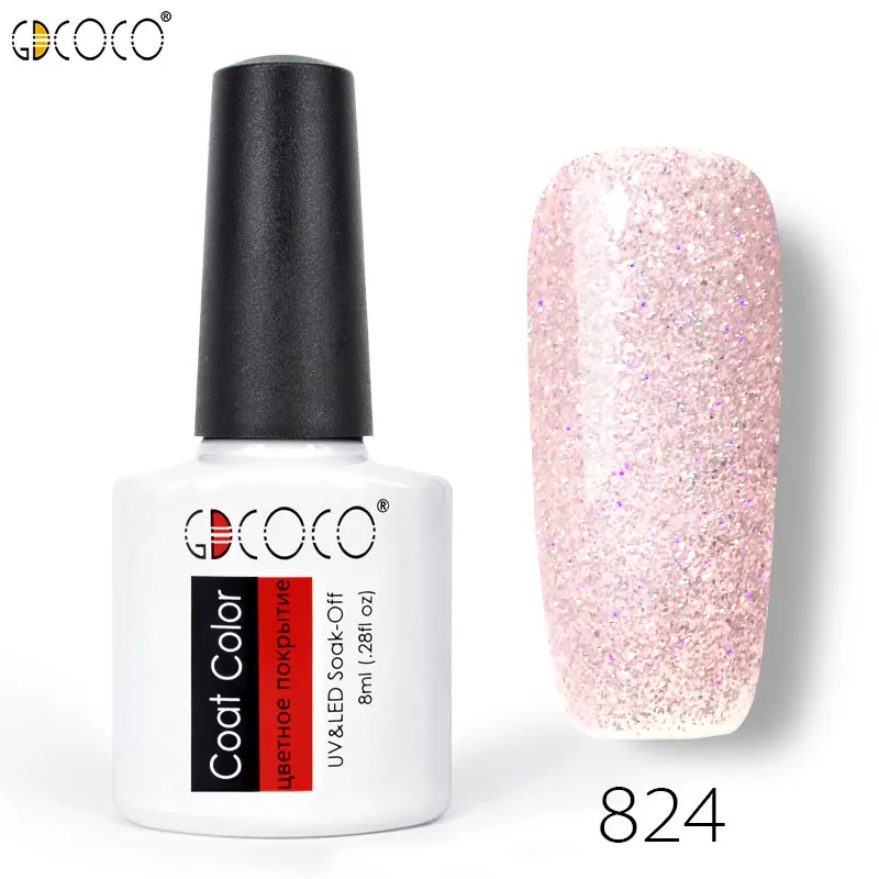 824 70312 GDCOCO флуоресцентная цветная серия Дизайн ногтей маникюрная фабрика canni 8 мл замачиваемый Светодиодный УФ Гель-лак для ногтей Черный Гель-лак для ногтей - Цвет: 824