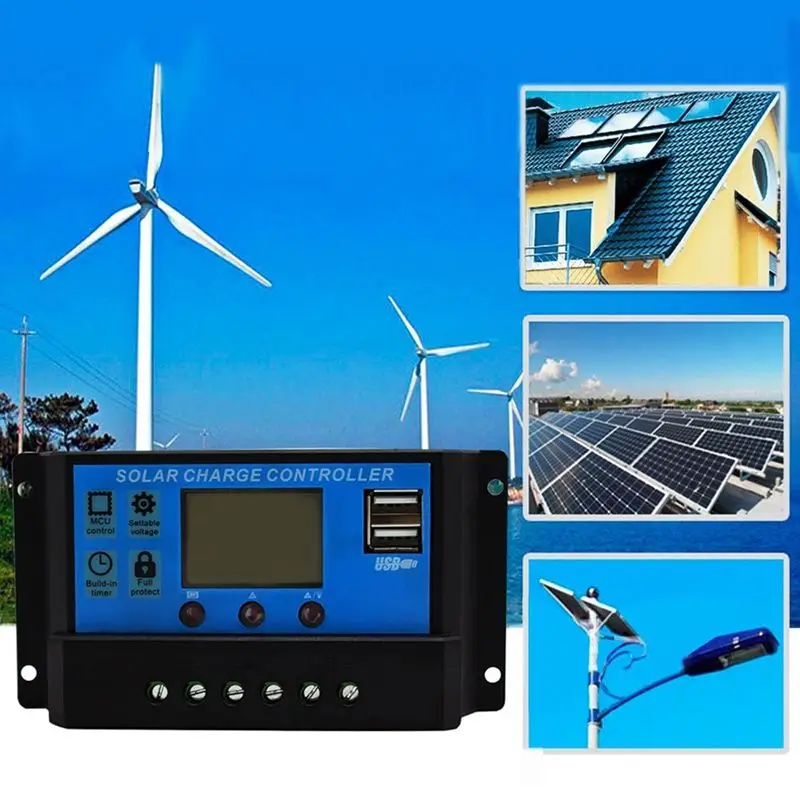 30A 12V / 24V ЖК-дисплей автоматический регулировать PWM регулятором солнечного