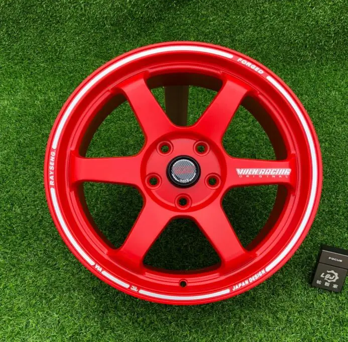 Красная машинка губа TE 37 17 дюймов 17x7 5 5X114.3 автомобильные диски из сплава|Диски