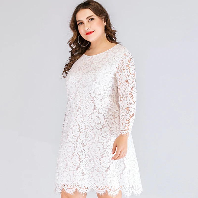 WHZHM белое платье большого размера 3XL 4XL с длинным рукавом женское Vestido Vadim Сетчатое