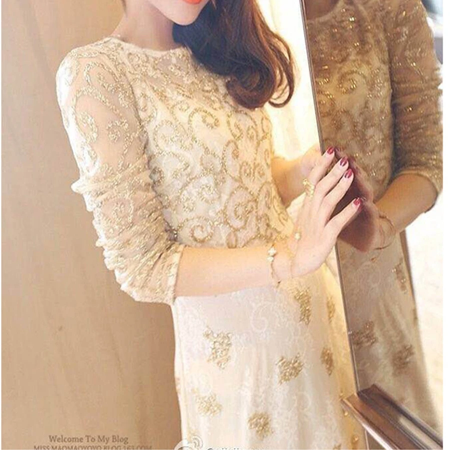 Роскошное белое кружевное вязаное платье ручной работы с вышивкой и длинным