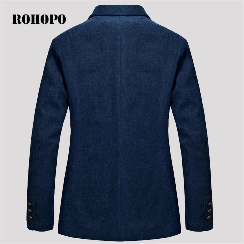 Темно-синий Повседневный приталенный Блейзер ROHOPO дышащая верхняя одежда для