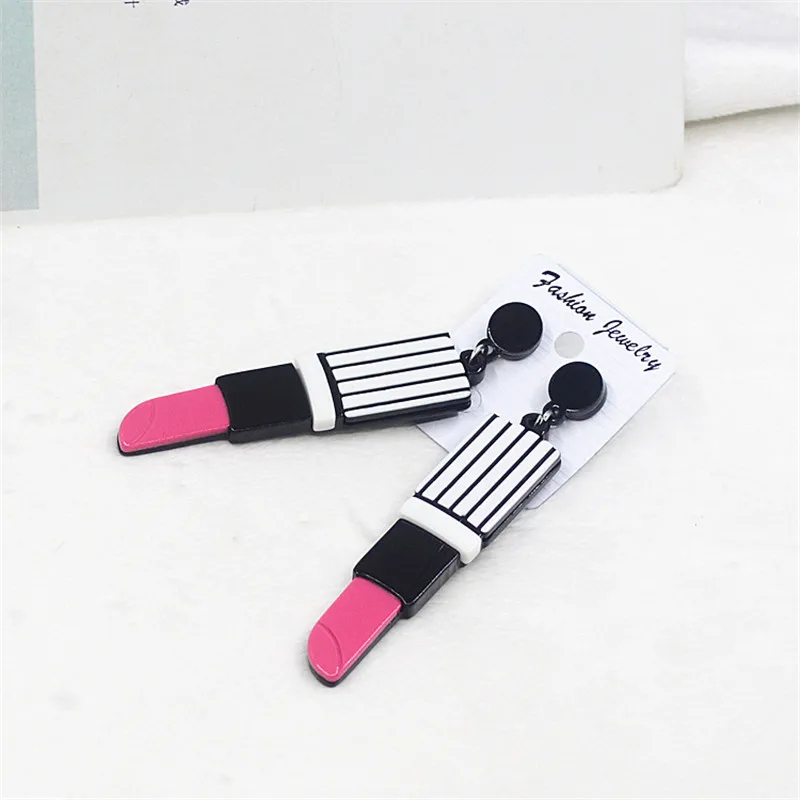 2019 модные летние серьги в виде милой помады для женщин и девушек мультяшных