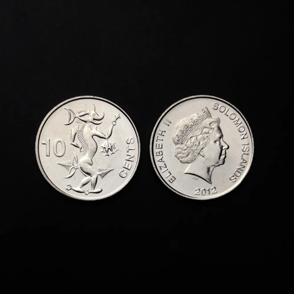 Соломоновая монета 10 центов км #235 2012 UNC Elizabeth II изысканный Коллекционирование