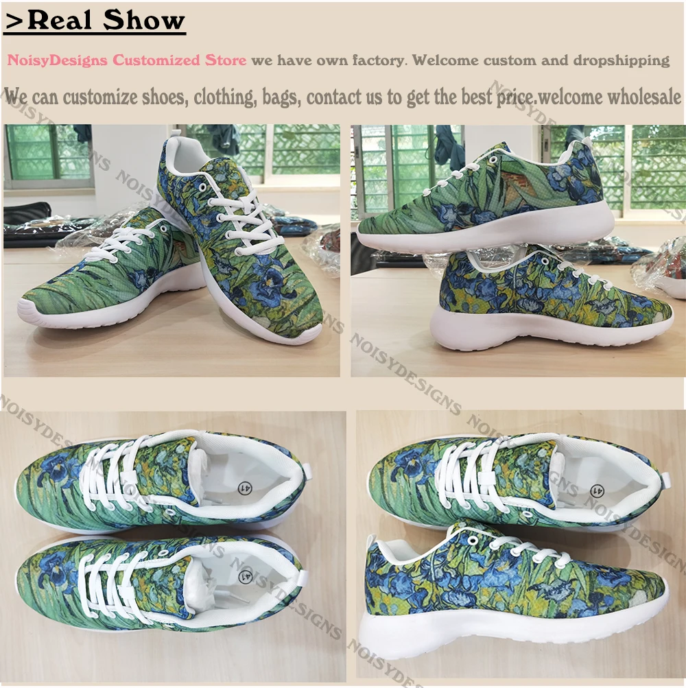 Бесшумная модная женская обувь известные картины Винсента Ван Гога ручная