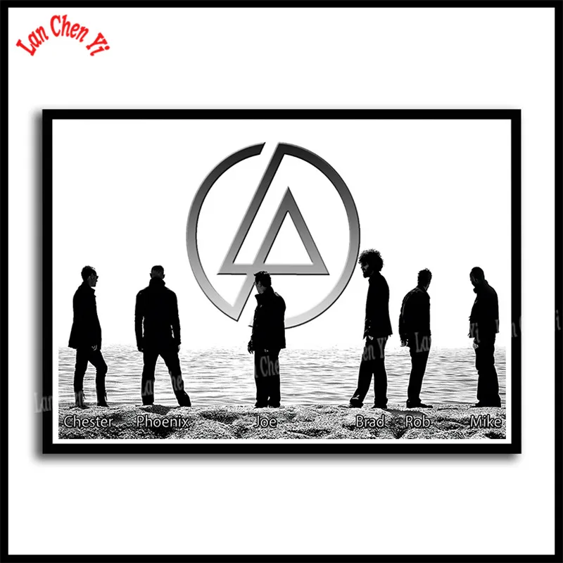 Светло-зеленый Linkin park Рок-Группа с белым покрытием бумажные плакаты Европейская и американская музыка звезда декоративная живопись кафе бар плакаты - Цвет: Светло-зеленый