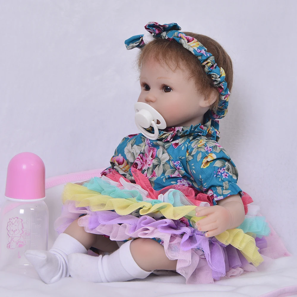 

43cm Soft Silicone Doll Reborn Baby 17" dolls Toy For Girls Bebes reborn boneca menina child Birthday Gift real alive fake baby