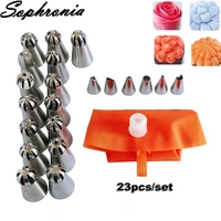sophronia 23pcsset nozzle tip icing cake decorating pastry nozzle russian stainless steel korean icing piping nozzl cs129