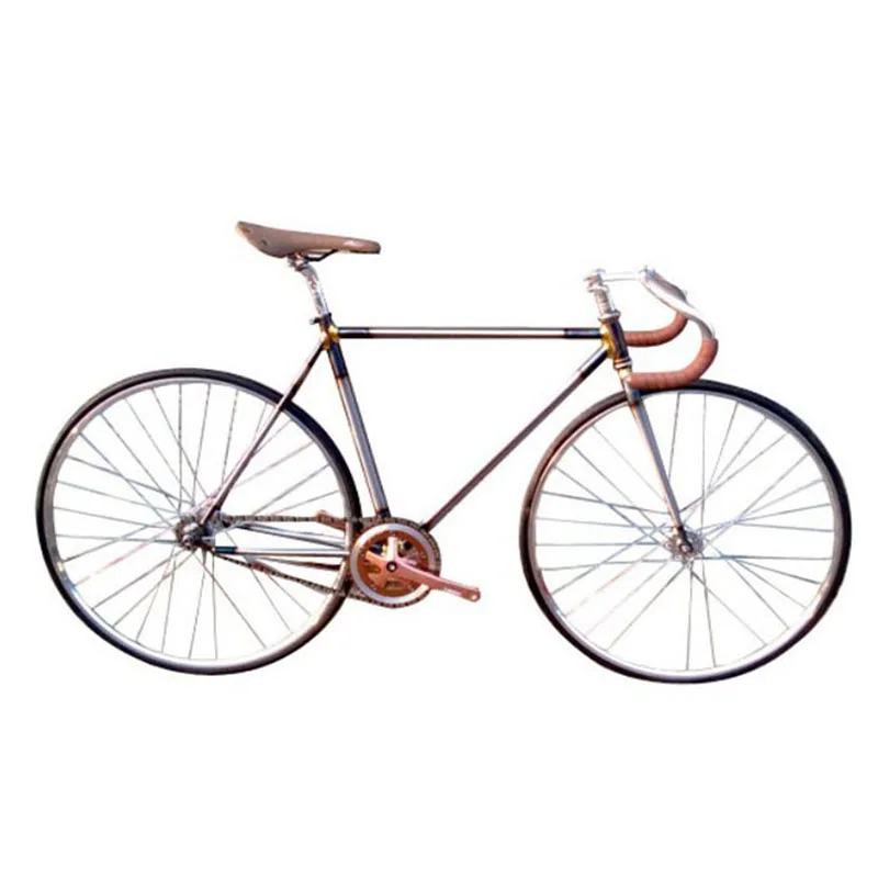 Ретро fixie фиксированных передач велосипед 700C 52 см 54 см бронзовая латунь старинные рамы DIY полное велосипеды