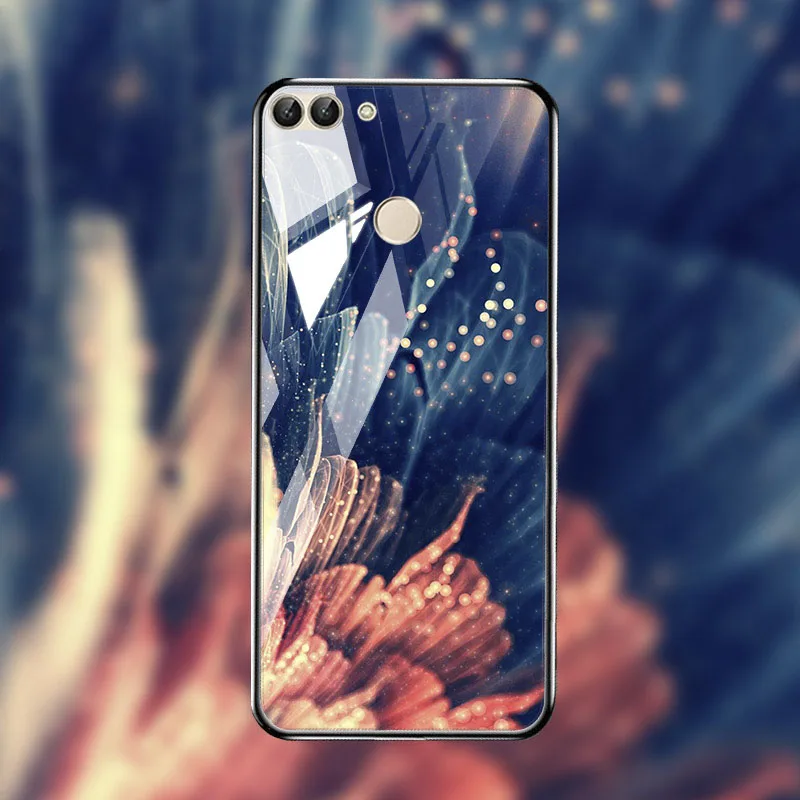 M043 Чехол из закаленного стекла для huawei P Smart чехол s Stars Space силиконовый защитный чехол на заднюю панель для huawei Honor 8x10 9 Lite чехол s - Цвет: M043