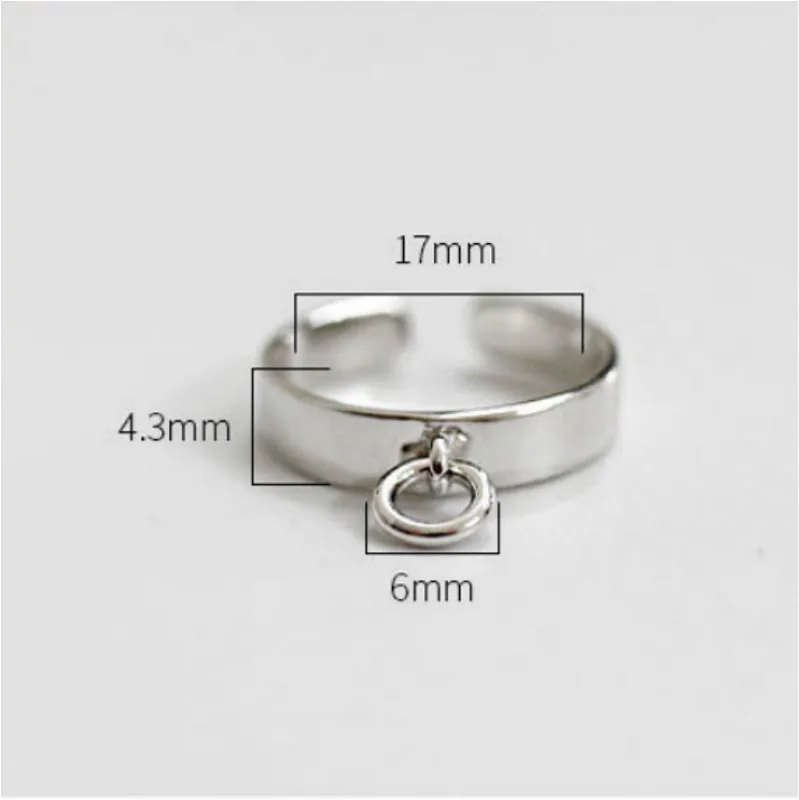 Женское Открытое кольцо Flyleaf маленькое блестящее из стерлингового серебра 925