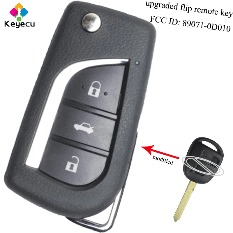 Запасной обновленный дистанционный ключ KEYECU с чипом 4C 433 МГц Toyota Yaris Avensis Corolla FCC ID: