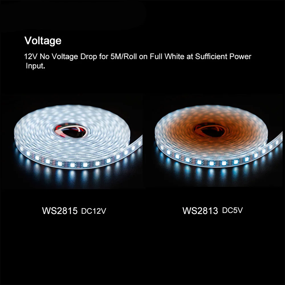 Пиксельная Светодиодная лента WS2815 RGB (WS2812B/WS2813) индивидуальное управление