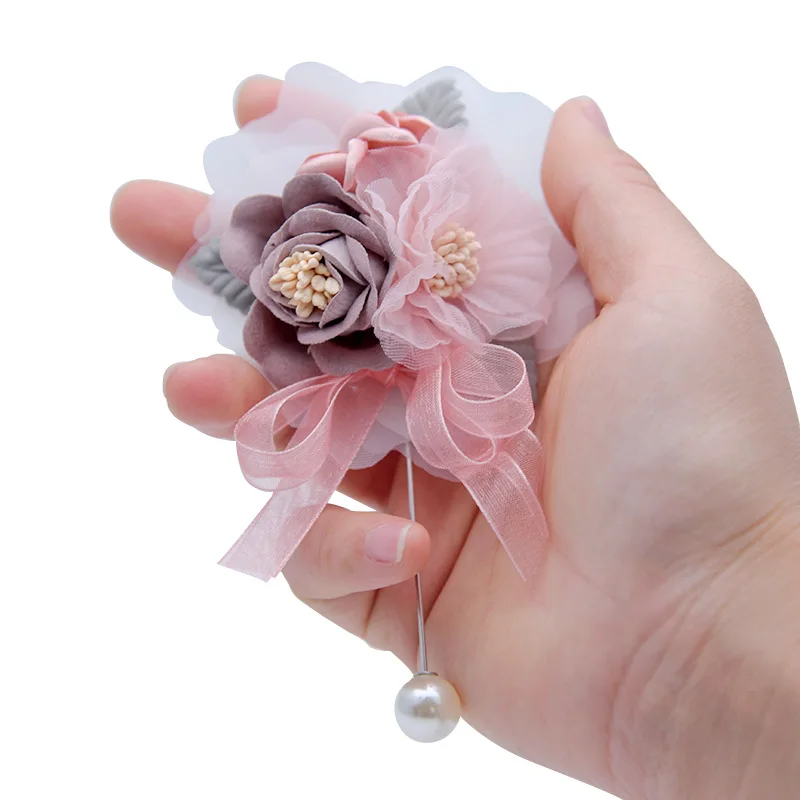 

10 pcs/lot flower Wedding Groom Groomsmen Boutonniere Handmade Suit Corsage Brooch Buttonhole Flowers