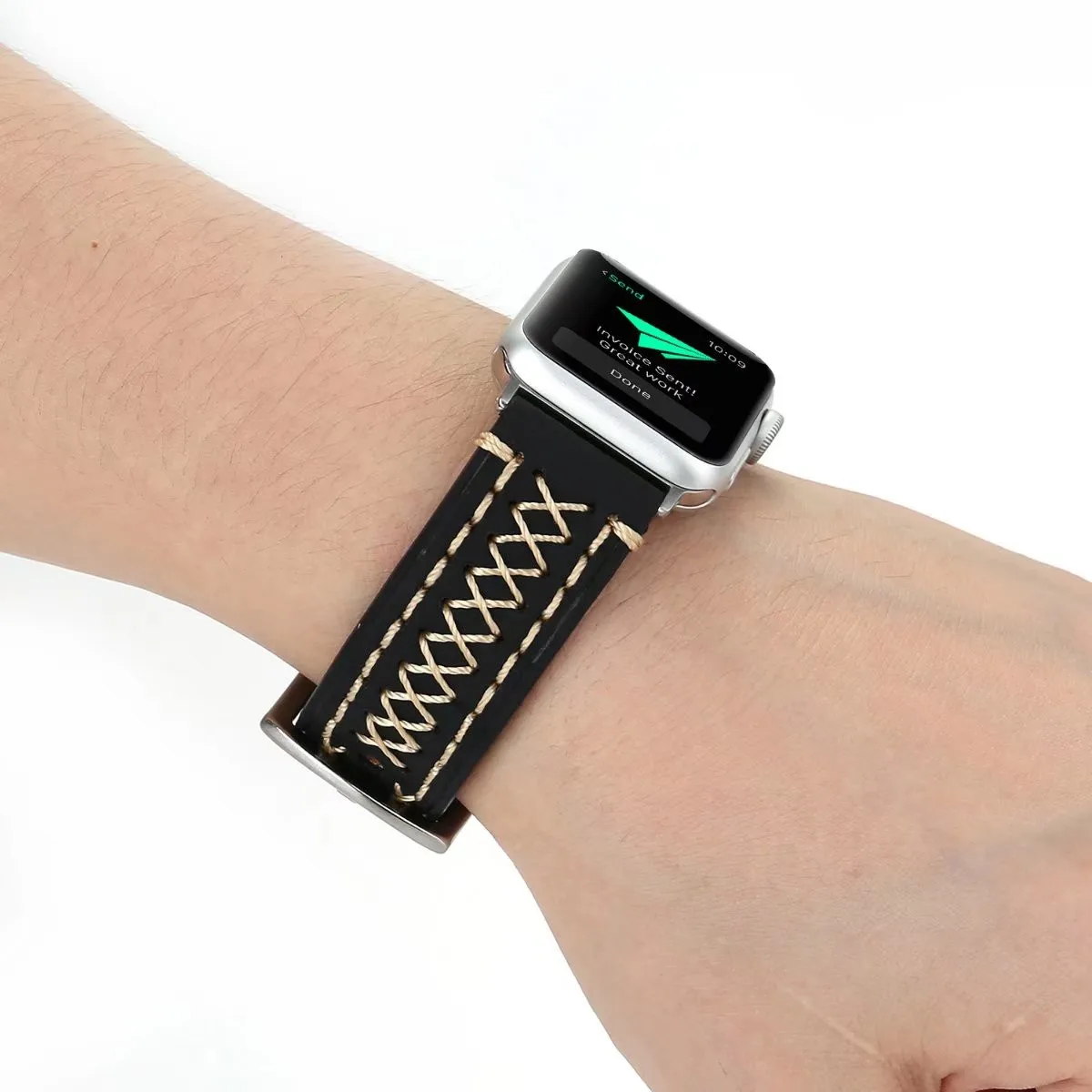 DAHASE Retro Cross Genuine Leather Watch Band for Apple Series 3 Strap Metal Buckle iWatch 1/2 42mm 38mm | Наручные часы