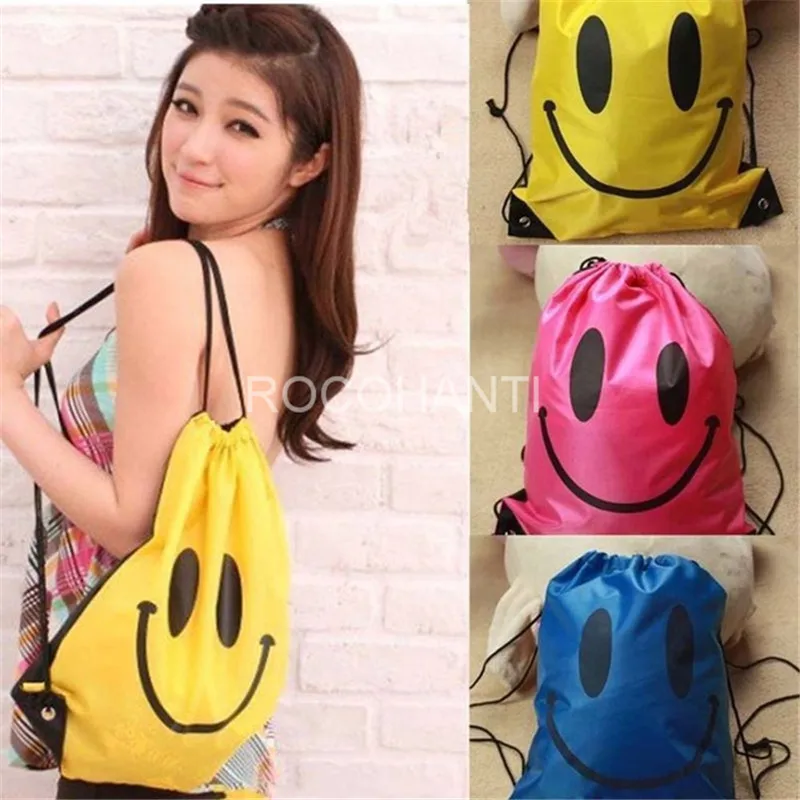 Рюкзак ROCOHANTI Smile Face нейлоновый рюкзак на шнурке пляжная одежда сумка для хранения