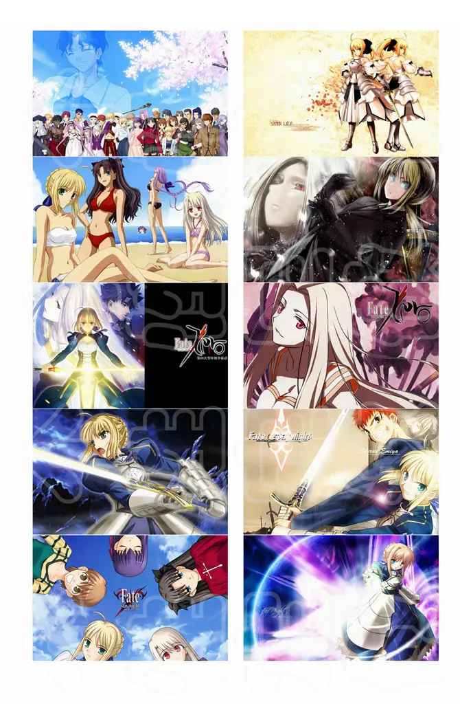 10 шт./компл. 5 4x8 см аниме Стикеры для карт Fate/stay night печать с саблей подарка| |