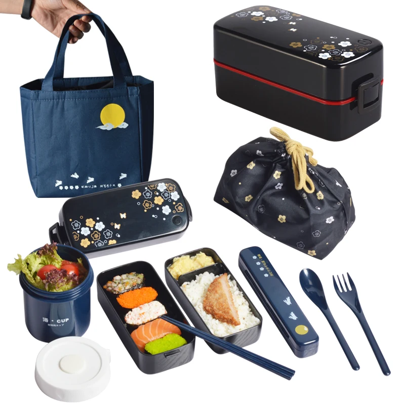 Двойной слой bento box японский стиль пластиковая микроволновая печь отопление творческий посуда 28