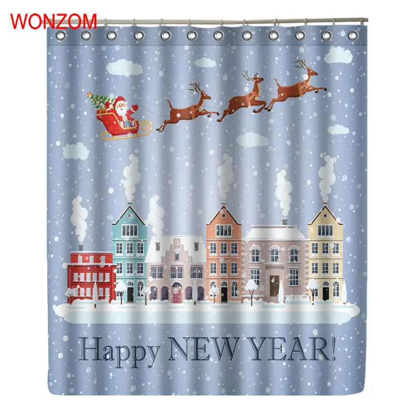 WONZOM 2017 Merry Christmas ванная комната с 12 крючками водонепроницаемые аксессуары для
