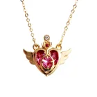 10 шт.лот модные ювелирные изделия Аксессуары розовый горный хрусталь розовое сердце ожерелье
