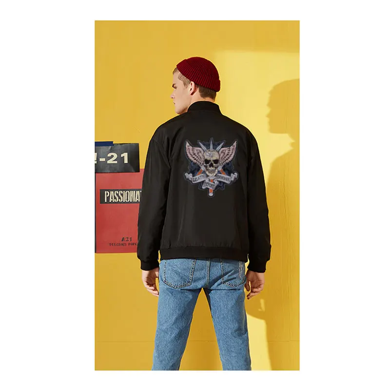 Prajna Punk Skull Cheap Embroidered Patches Large Big Iron On Appliques Wing Cartoon Stickers For Clothing Decor New Hot | Дом и сад