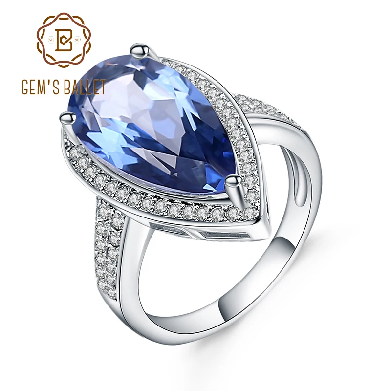 

Драгоценный камень балет 7,89ct натуральный Iolite синий мистик кварц кольцо 925 пробы серебряные драгоценные камни коктейльные кольца для женщин...