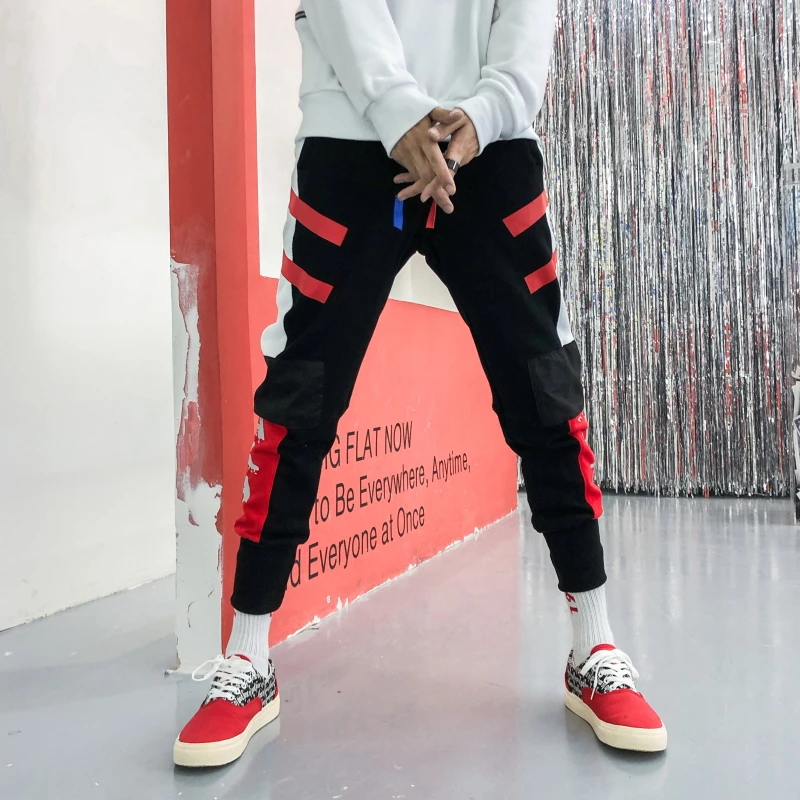 Мужские спортивные брюки с эластичной резинкой на талии в стиле хип хоп|Джоггеры|