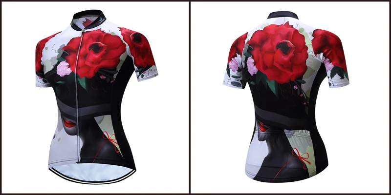 TELEYI летние женские Ropa Ciclismo красный цветок дышащая одежда MTB для велосипедистов велосипедная одежда из Джерси для гонок велосипед Pro команда Велосипедная одежда T#12