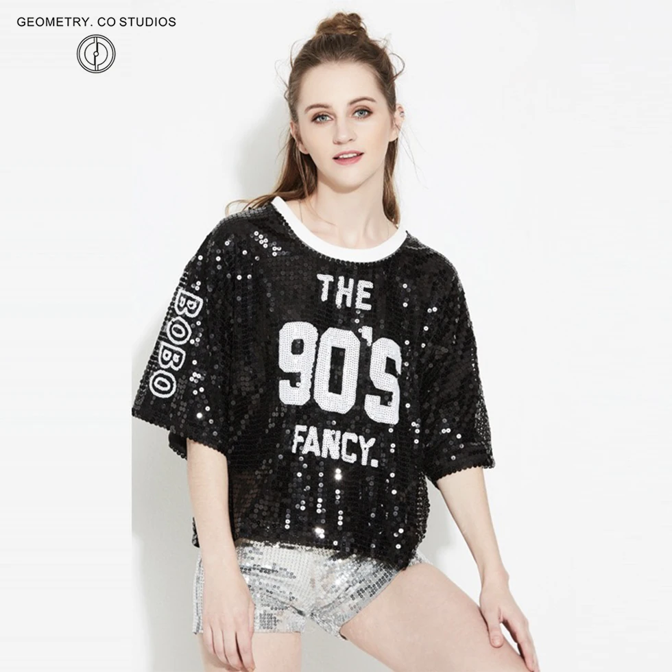 Кроп Топ женский с коротким рукавом круглым вырезом и блестками|short sleeve|o necksequin