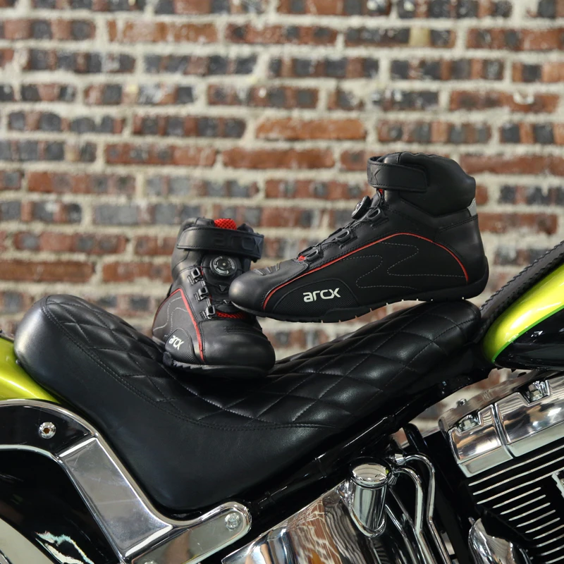 Новинка кожаные мотоциклетные ботинки гоночные дышащая обувь хорошего качества