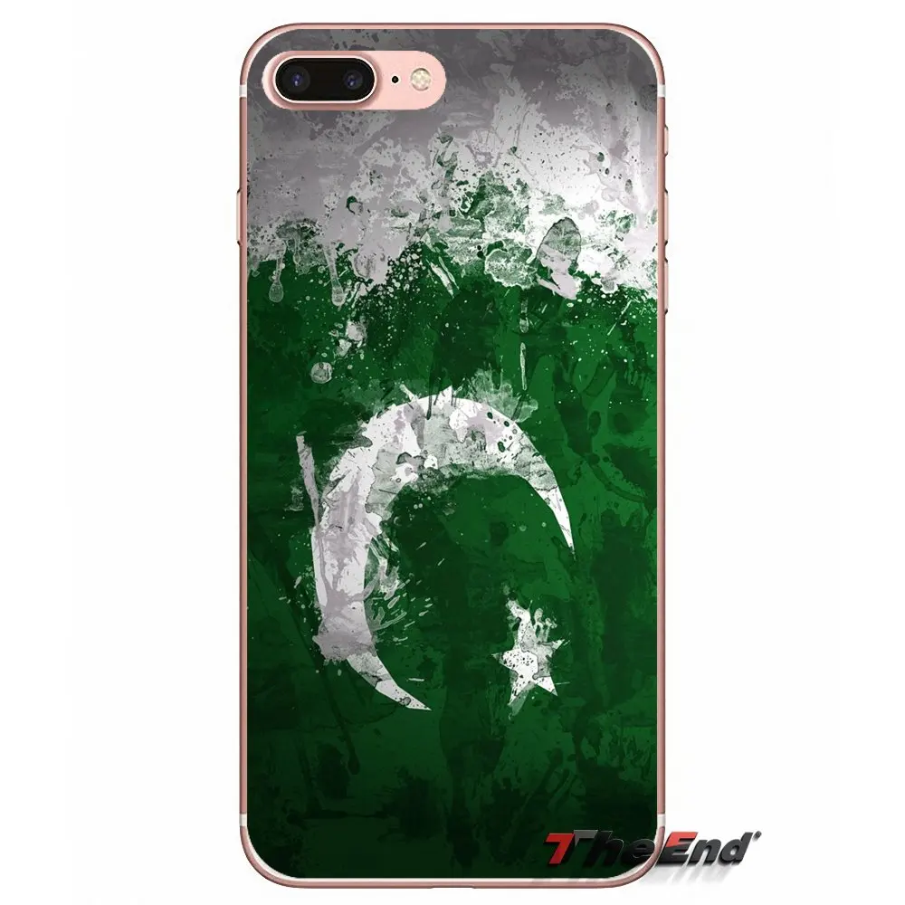 Мягкий чехол для Samsung Galaxy S3 S4 S5 MINI S6 S7 edge S8 Plus Note 2 3 4 5 Grand Core Prime Pakistan Flag Banner Moon Star |