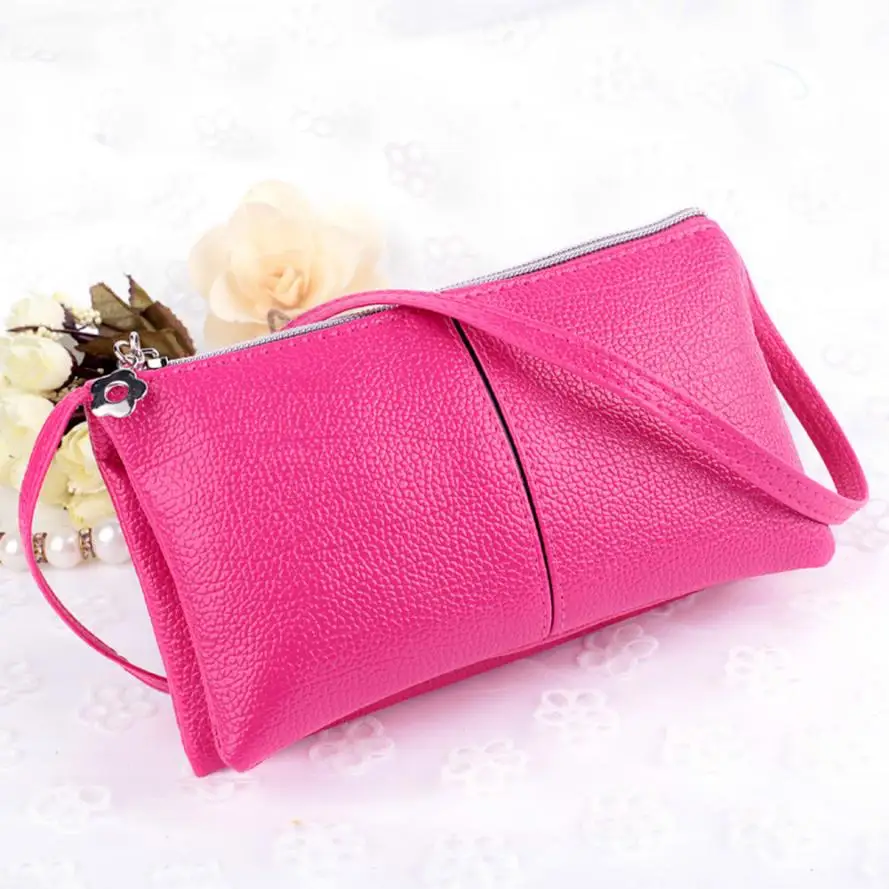 2017 Женский двойной кошелек на молнии искусственная кожа сумки сумочка сумка