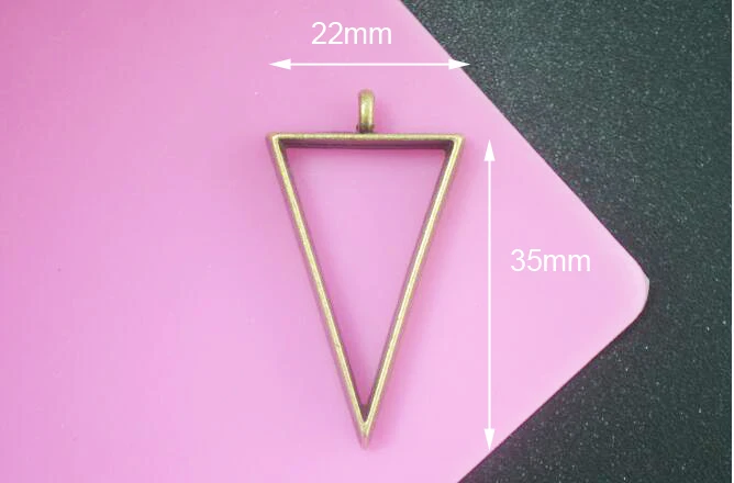 Triangle bronze 5 шт. геометрические полые прессованные цветы смолы пустые рамки Подвески Ювелирные изделия Поиск изготовления ручной работы ремесло плавающий медальон прямоугольник - Цвет: Triangle bronze