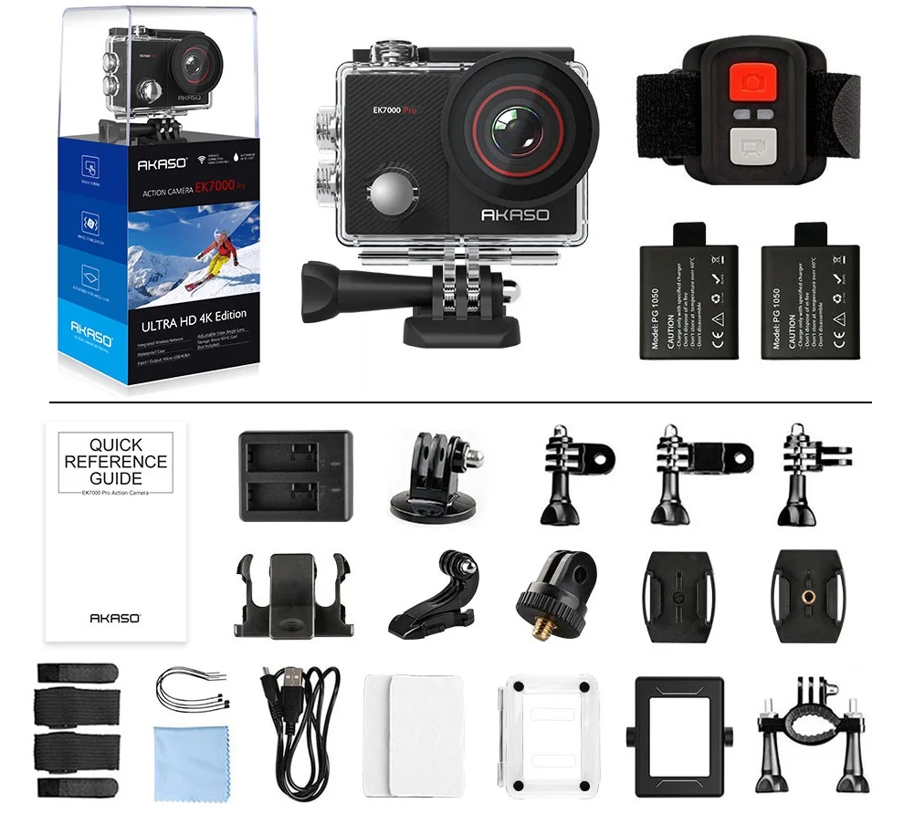 Экшн-камера Go AKASO EK7000 Pro Ultra HD 4K WiFi 1080 P/60fps 2,0 lcd 170D объектив камера на шлем Водонепроницаемая Спортивная камера EIS