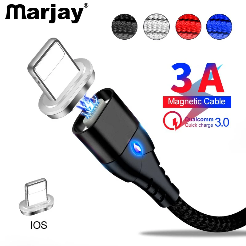Marjay светодиодный магнитный usb кабель для iPhone 6S 6 7 8 Plus USB передачи данных зарядное