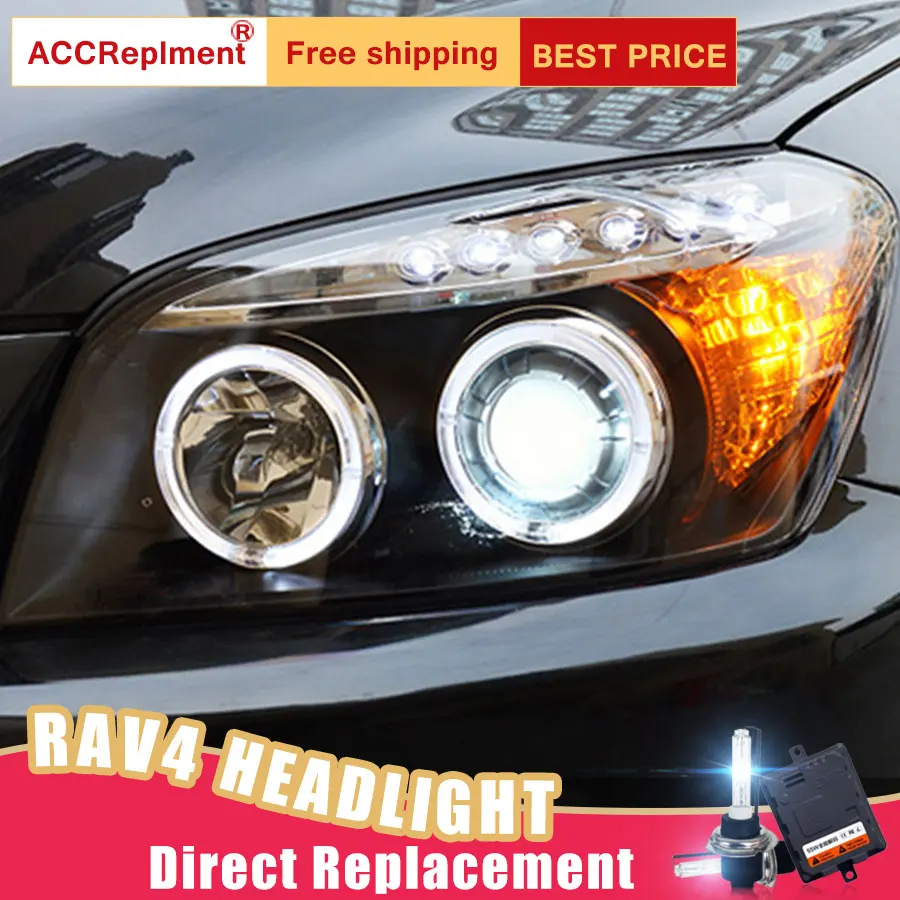 2 шт. светодиодный фары для Toyota RAV4 2009 2013 Автомобильные ангельские глазки комплект
