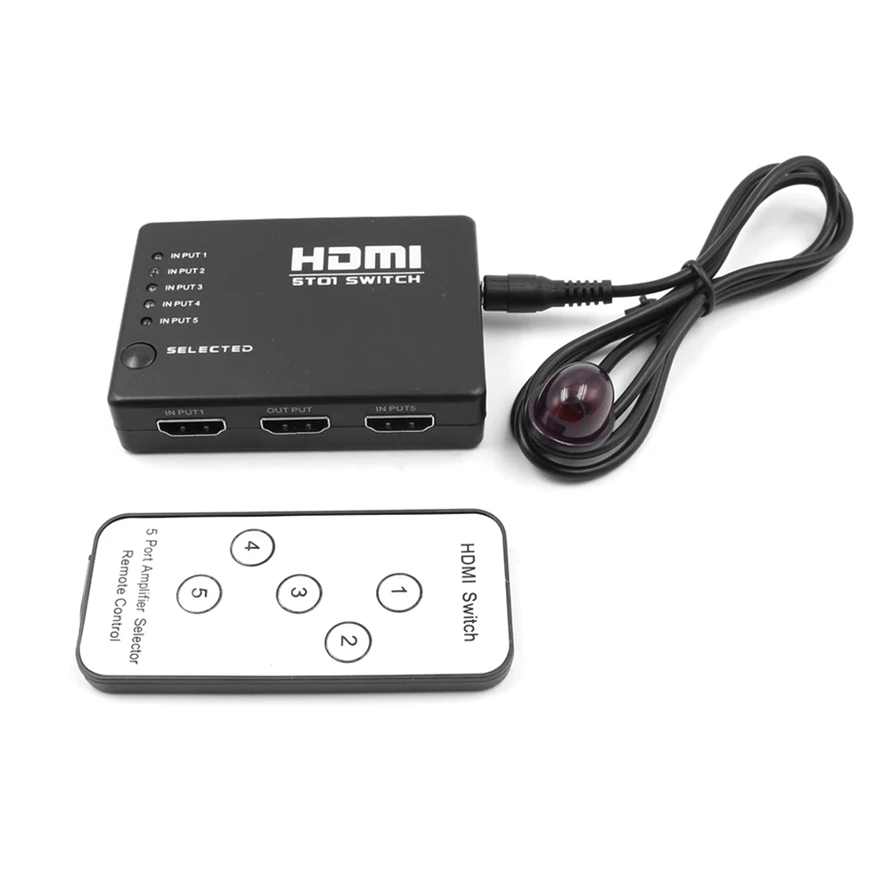 Without battery 5 портов 4K* 2K 1080P Переключатель HDMI Переключатель Селектор 3x1 разветвитель коробка Ultra HD для Xbox PS3 PS4 мультимедиа горячая распродажа - Цвет: Without battery