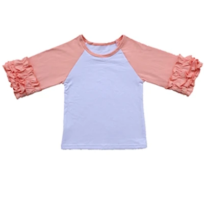23 Регланы с оборками и блестками, с рисунком в виде клевера футболка, Хэллоуин, Рождественская рубашка, оптом с тройной оборкой, 3/4 рукав, девушки, персонализированный с монограммой футболки - Цвет: 23