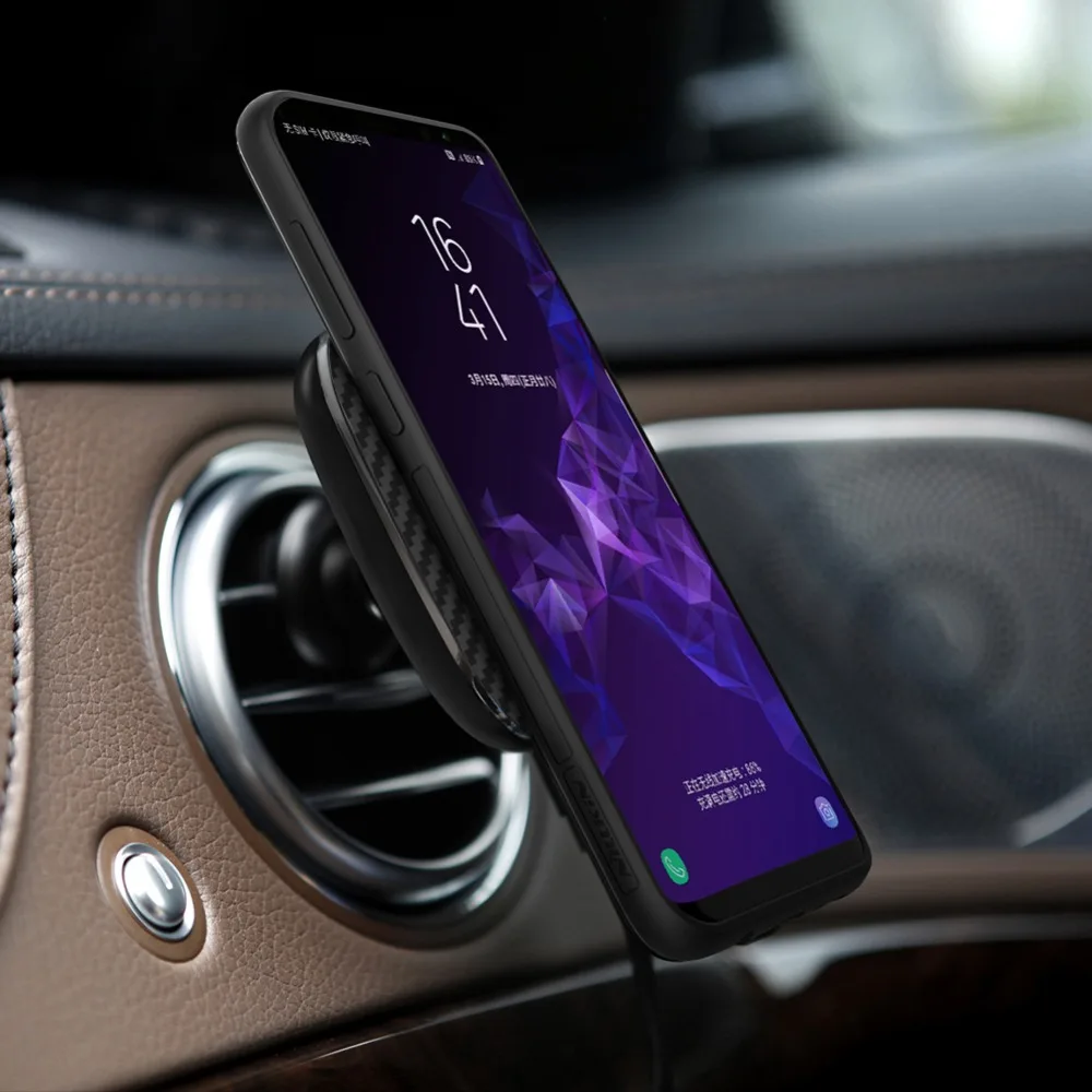 Быстро Qi Беспроводной автомобиля Зарядное устройство для iPhone XS MAX XR X 8 Plus Nillkin Магнитный автомобильное крепление для зарядки для samsung Note 9 8 S9 S8