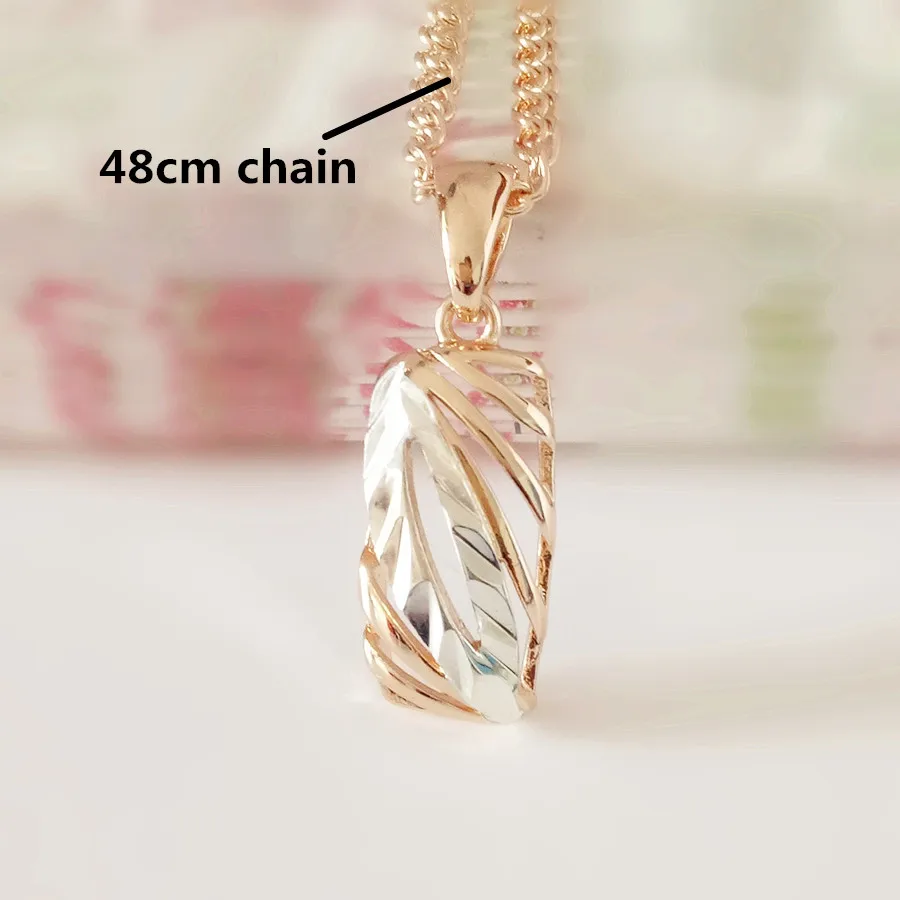 with 48cm chain Новое поступление, Женские Ювелирные изделия цвета розового золота, модные женские подвески в спортивном стиле белого золотистого и серебристого цвета - Окраска металла: with 48cm chain