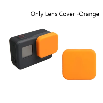Lens Cover-Orange Для GoPro аксессуары мягкий силиконовый защитный чехол+ крышка объектива Крышка для Go Pro Hero 7 6 5 Black Edition Экшн-камера - Цвет: Lens Cover-Orange