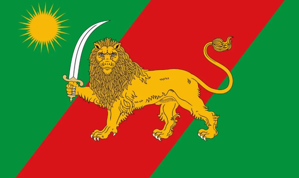 Знаменитый баннер с изображением старого иранского льва|Флаги баннеры и