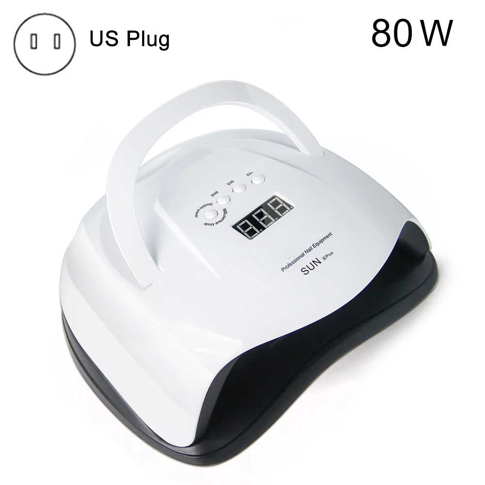 New US Plug LKE 80 Вт Сушилка для ногтей Светодиодный УФ лампы 42 светодиодный s сушка для УФ-геля отверждения клея DIY художественные инструменты машина с автоматическим датчиком лампы для ногтей - Цвет: New US Plug