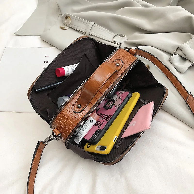 

Stone Pattern Crossbody Bags For Women 2020 Fashion Small Solid Colors Shoulder Bag Female Handbags and Purses With Handle KL597